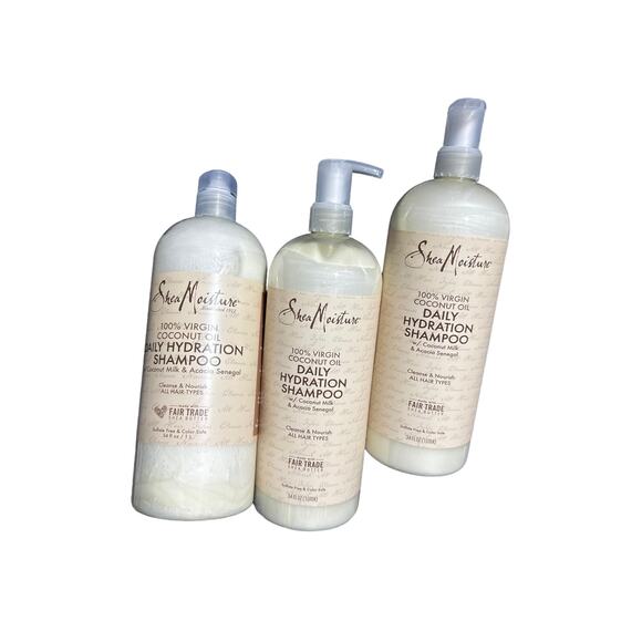 Shea Moisture Virgin Coconut Oil Milk Daily Hydration Shampoo 34 fl oz Lot of 3 - Picture 1 of 1